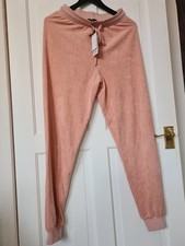 Brand New With Tags Lipsy Pale Pink Velour High Waist Joggers Size M