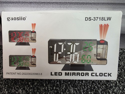 Led mirror digital alarm clock - led,