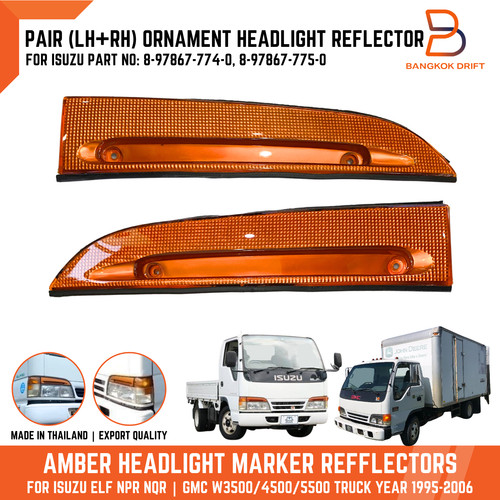 Pair amber ornament headlight - pair,