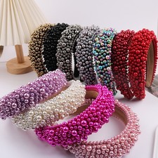 Wide Pearl Headband Padded