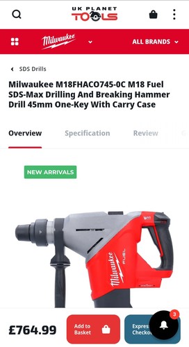 Milwaukee 18v brushless - 18v, sds+