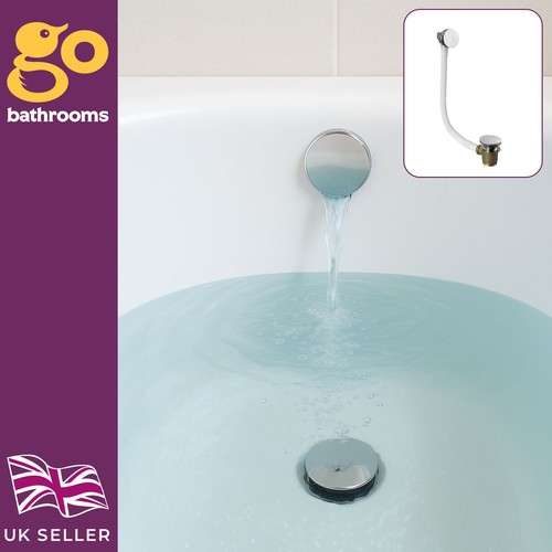 Chrome overflow bath filler - bath,
