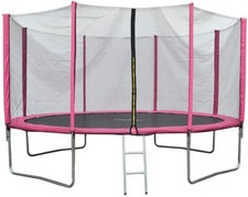 Trampoline with Safety Net Padded Poles and Ladder Blue/Pink - 8ft/10/12ft