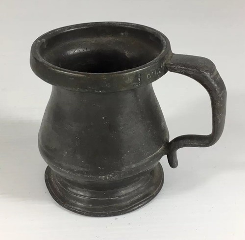 Antique pewter gill measure - gill,