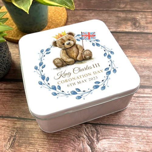 Square watercolour teddy bear - square,