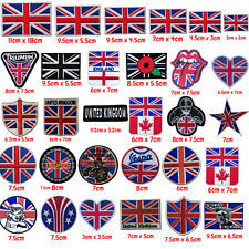 UK Union Jack National Flag Iron ON Patch Embroidered Sew On Applique Badge