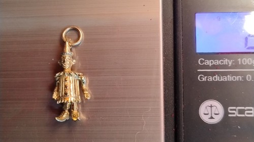 Carat gold clown pendant - carat,