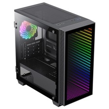 GameMax Abyss Mini Micro ATX Gaming PC Case ARGB LED Fan Tempered Glass mATX