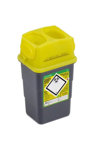 Secure sharps bin - , yellow
