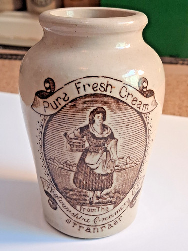 Antique cream pot milkmaid - antique,