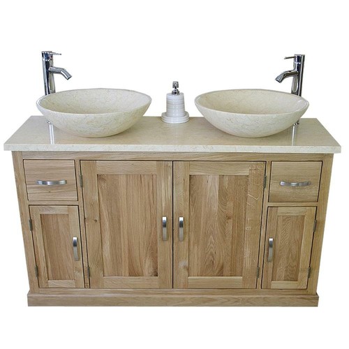 Oak bathroom vanity cabinet - bathroom,