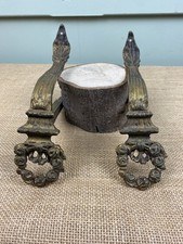 Pair Of Antique French Brass Curtain Tie Backs.                           #7049.