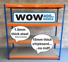WOW400 kg Warehouse Racking Shelving Extra Heavy Duty Storage Garage Workshop