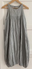 SARAH PACINI - Women’s Grey Linen Blend Summer Dress Italy Size 1 / UK 8