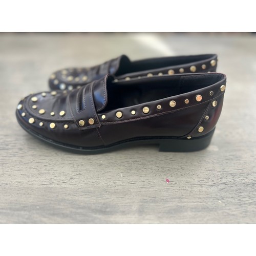 Zara burgundy studded penny - zara,
