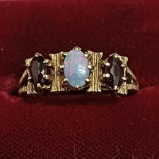 Vintage 9ct Gold Opal & Ruby