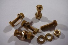 5 X M6X12 BRASS HEX HEAD BOLTS