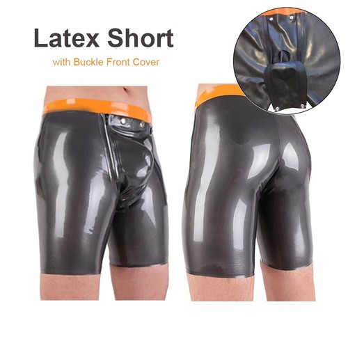 Men black latex - black, shorts