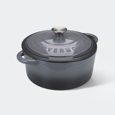 Overmont Cast Iron Round Dutch Oven Grey Casserole Pot Lid Cookbook & Potholders