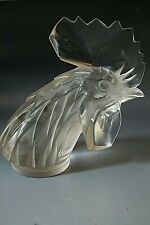 RENE LALIQUE " TETE DE COQ " GLASS CAR MASCOT - 1928
