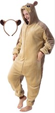 Groundhog Costume Adult Ladies Mens Mardi Gras Carnival Rodent Onesie