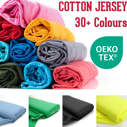 Cotton jersey plain solid oeko - plain,