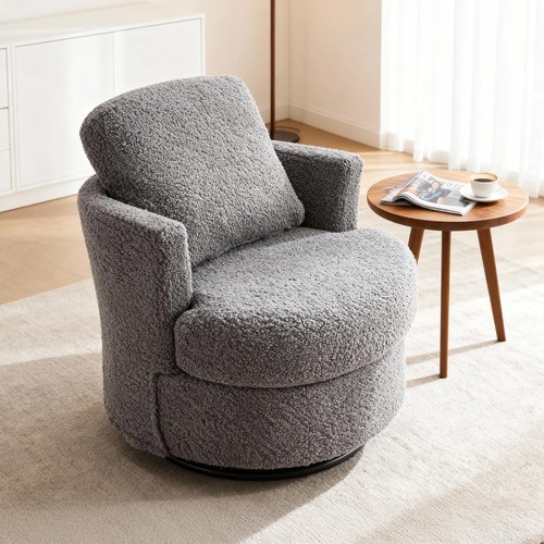 Grey teddy swivel cuddle chair - grey,