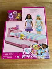 Barbie My First Barbie Doll House Furniture, Bedtime Playset with Trundle Bed,