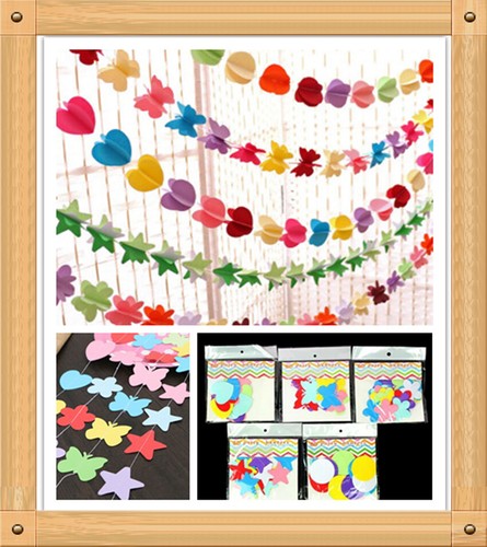 Paper flower garland bunting - flower,