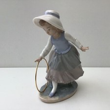 Nao By Lladro Figurine - Girl With Hoop No.  0297 -perfect , boxed