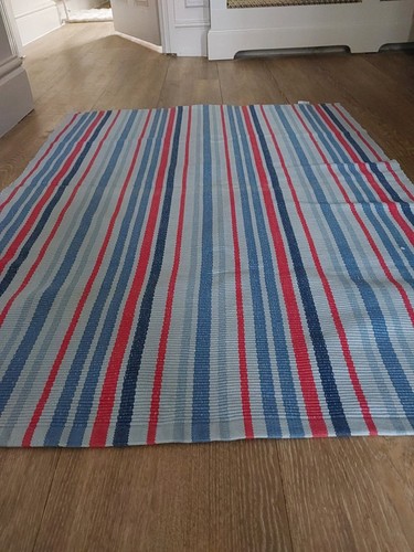 Striped washable cotton - , rug