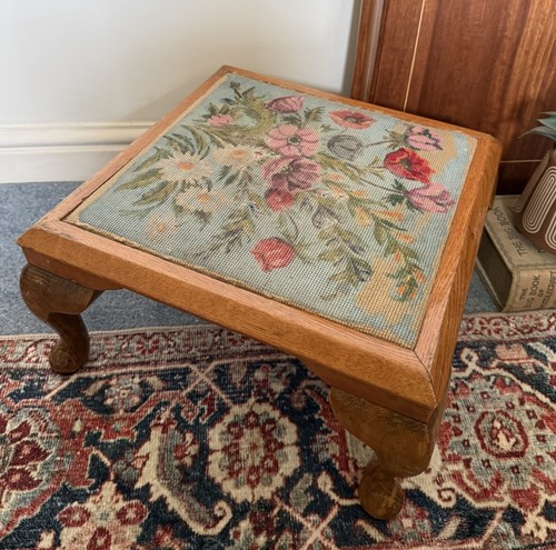 Vintage wooden foot stool - wooden,