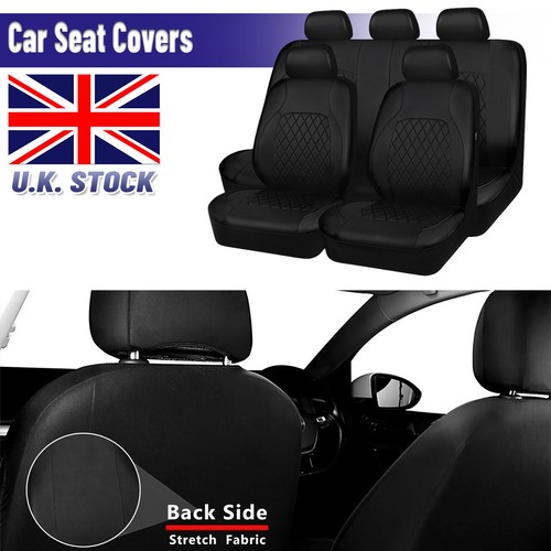 Black leather full set front - set,