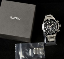 SEIKO Prospex SBDL047 Solar Diver 200m Chronograph Black Dial Used Japan