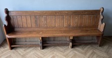Large / Long Antique Vintage Pine Church Chapel Pew Settle Bench FREE DELIVERY
