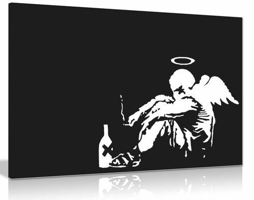 Banksy fallen angel graffiti - angel,
