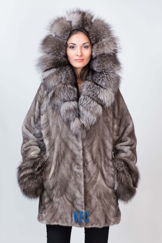 Silver mink coat - coat, with
