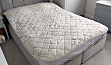 Purple beige ditsy floral reversible patchwork bedspread bed throw 200 x 150 cm