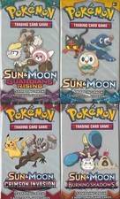POKEMON 4 SAMPLING PACKS - 3 CARDS PER PACK SUN & MOON GUARDIANS CRIMSON BURNING