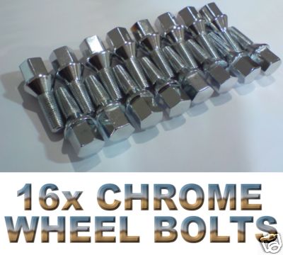 Chrome alloy wheel bolts - 16,
