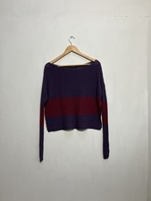 Sarah Pacini Jumper Pullover One Size Purple Linen Blend Lagenlook Layering