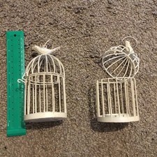 Two Small Metal Hanging Bird
