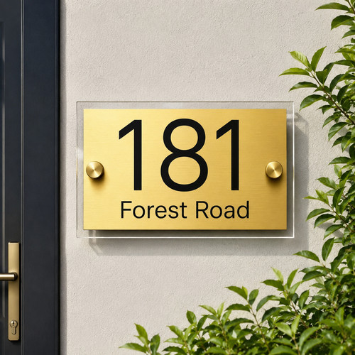 Personalised house number sign - house,