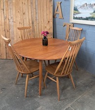ERCOL DROP LEAF TABLE & 4 GOLDSMITH CHAIRS ~ MID CENTURY ~ VINTAGE~ RESTORED