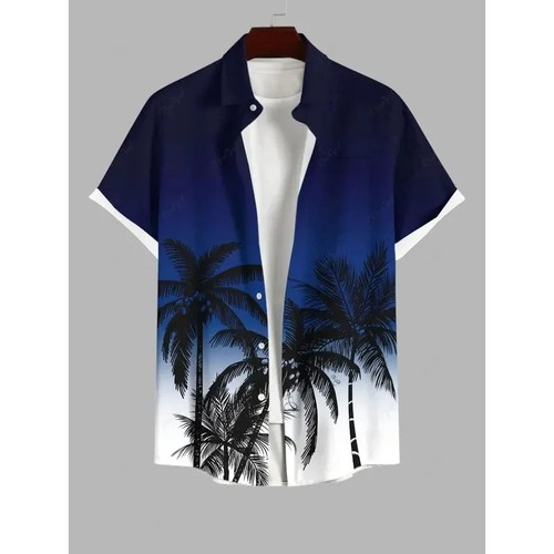 Men print hawaiian shirt - 3d,