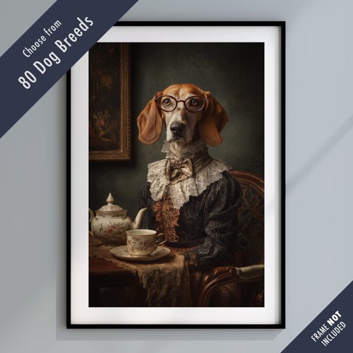 Dressed dog tea party - dressed,