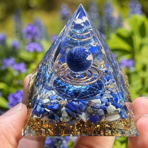 Orgonite lapis lazuli pyramid - lapis,