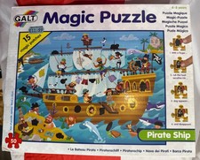 🧩 Galt Toys Pirate Ship 50 Piece Magic Puzzle 15 Magic Patches - Brand New