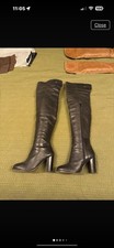 Topshop "Bell" Real Leather Over The KneeBoots Size UK 5 38