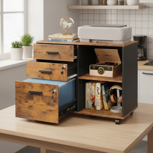 Drawer wooden lockable file - 3,